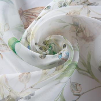 Тюль вуаль 03-01-13164 белый принтованный