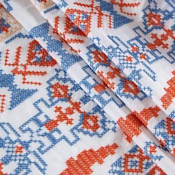 Хлопок с вышивкой 063-12132 белый