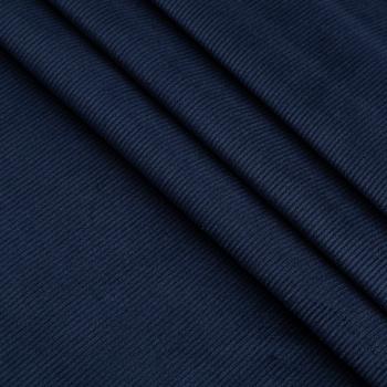 Вельвет стрейч 008-20784 темно-синий однотонный