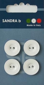 Пуговицы SANDRA 18 мм пластик 4 шт CARD019 белый