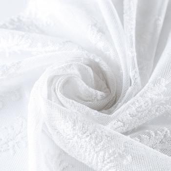 Тюль жаккардовый h-280 см Т272-01-48 белый однотонный