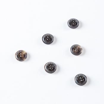 Пуговица с проколами 11 мм пластик 496538 темно-серый 