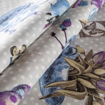 Ткань портьерная H-280 см Т433-02-25 светло-серый принтованный