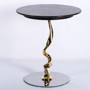 Столик журнальный d-45 см BJ-22845-tiger металл/камень