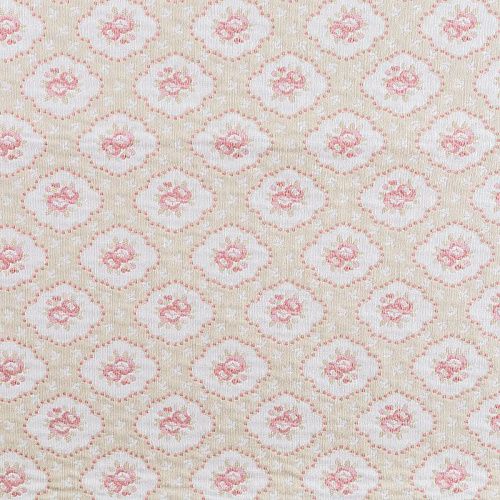 Ткань портьерная жаккард Т472-02-09 бежево-розовый