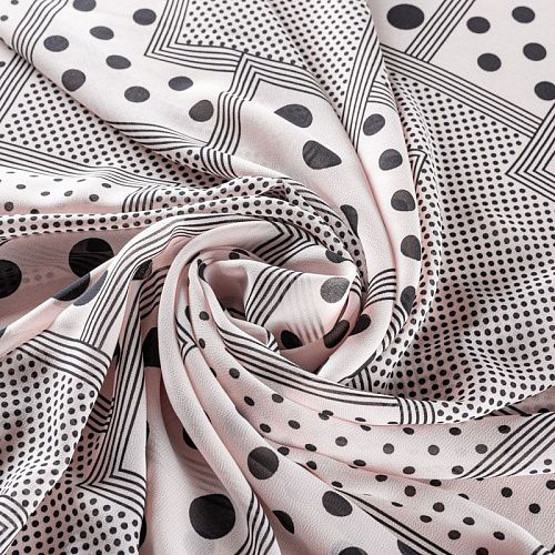 Креп-шифон 027-01435 светло-розовый принтованный