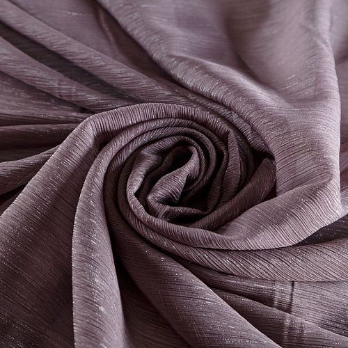 Шифон-жатка с люрексом 068-07211 серо-коричневый однотонный