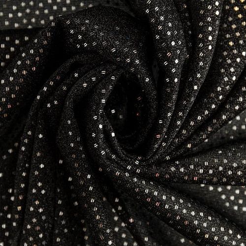 Трикотаж с люрексом К33-531 черный однотонный