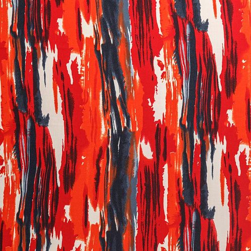 Креп К03-435 красный принтованный