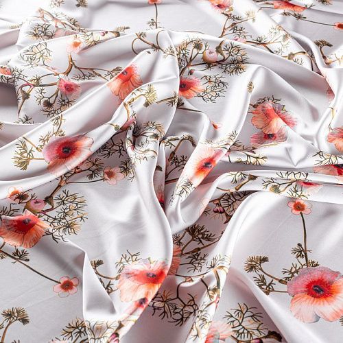 Шелк синтетический 065-01537 светло-серый принтованный