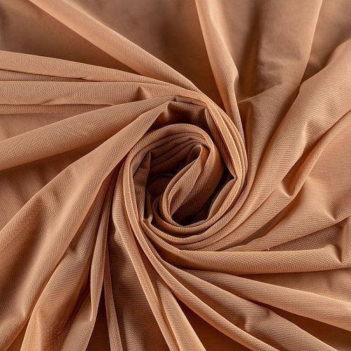 Сетка трикотажная К33-516 карамельный однотонный