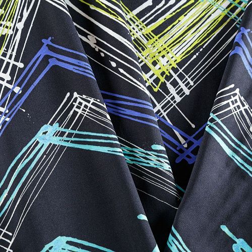 Лайкра 005-06296 черный принтованный