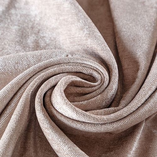 Ткань портьерная шенилл h-300 см 21-02-00087 бежевый однотонный