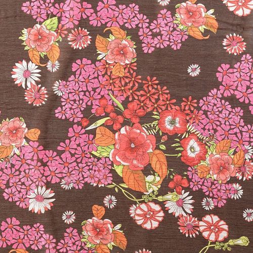 Шифон натуральный К02-425 черный принтованный