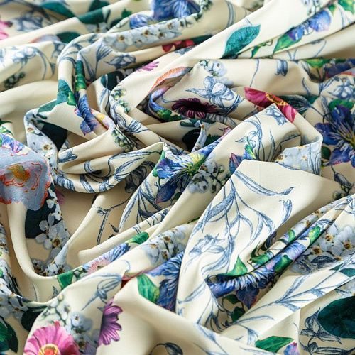 Вискоза "Лоренцо" 036-08224 желтый мелок принтованный