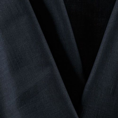 Лен натуральный 035-08574 черный однотонный