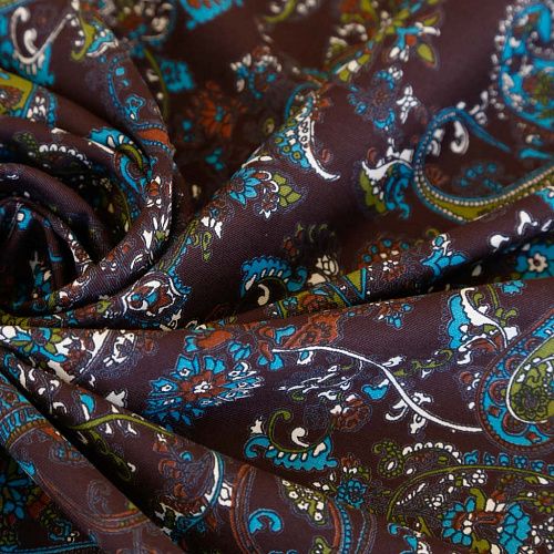 Твил-штапель К34-023 горький шоколад принтованный