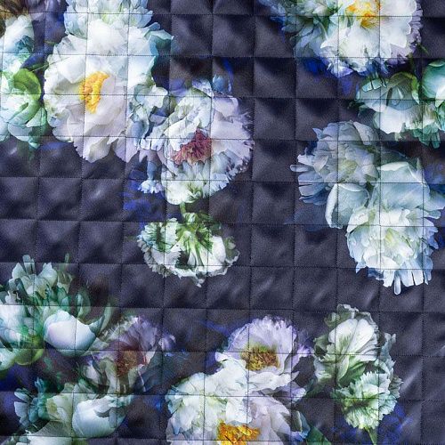 Ткань курточная 033-01989 темно-синий принтованный