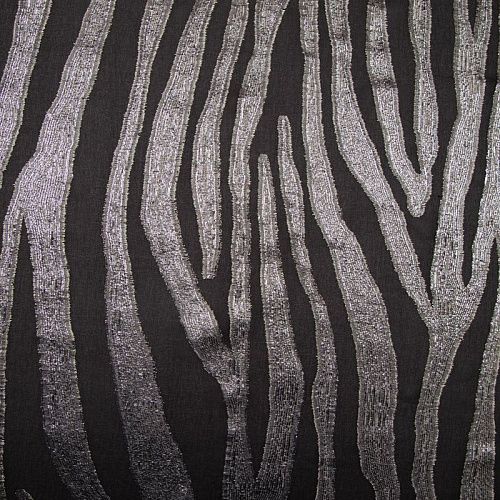 Шифон деворе шелковый 068-19623 черный/серебро