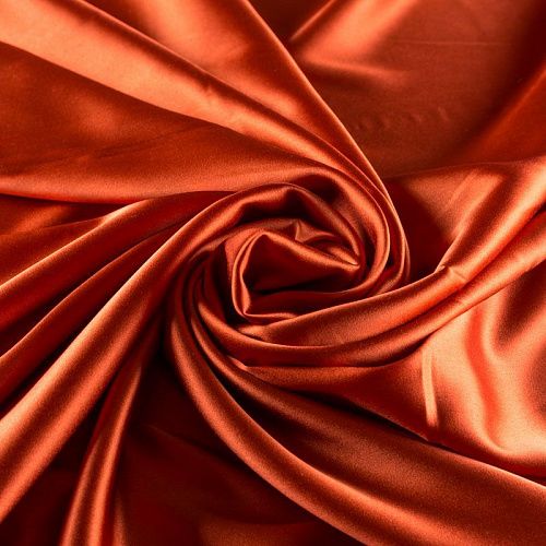 Шелк натуральный К15-1259 терракотовый однотонный