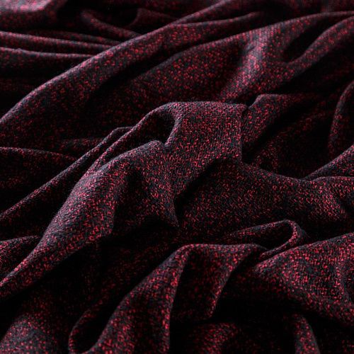 Ткань пальтовая 040-05149 черно-красный меланж