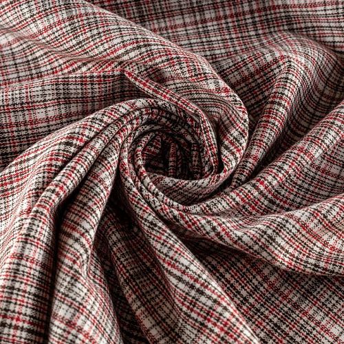 Ткань костюмная К33-295 молочный принтованный