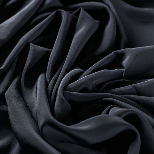 Крепдешин натуральный 028-06506 черный однотонный