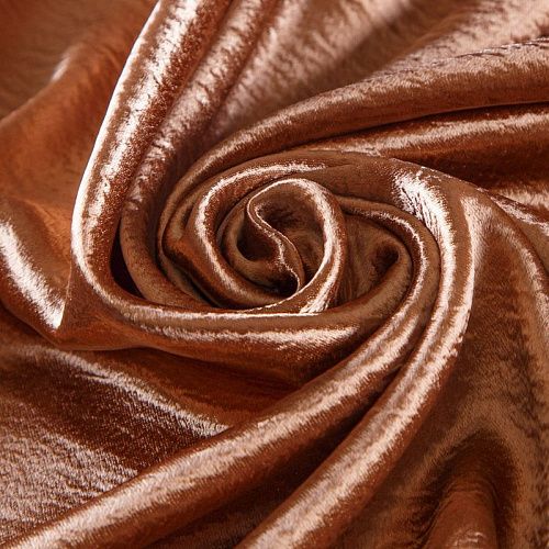 Креп-сатин крэш 001-13645 медно-коричневый однотонный