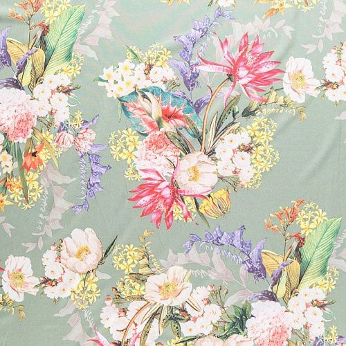 Вискоза "Лоренцо" 036-08163 шалфейный принтованный