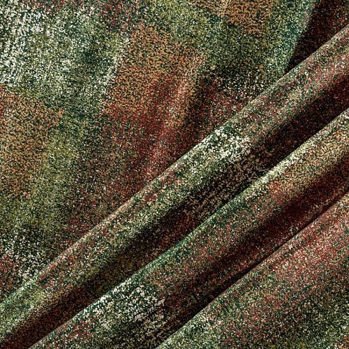 Твил-штапель 069-04629 темно-зеленый принтованный