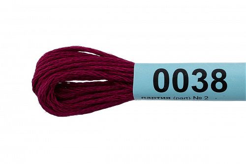 Нитки для вышивания Gamma мулине 8 м 0038 вишневый