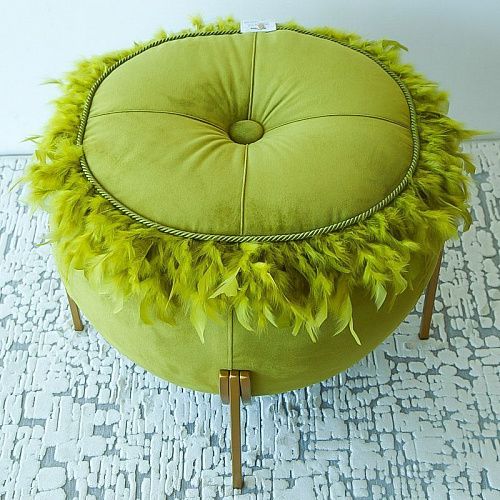 Пуф круглый D 50/65 см H 51 см грушевый 521349 