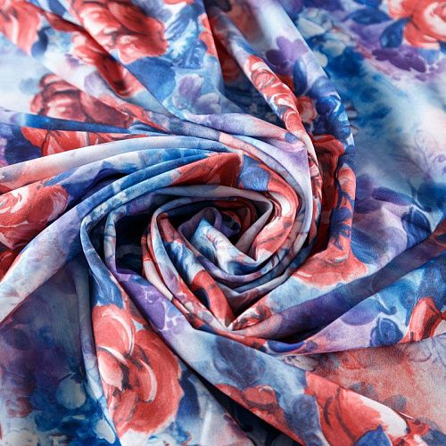 Вискоза "Лоренцо" 036-08225 голубой принтованный