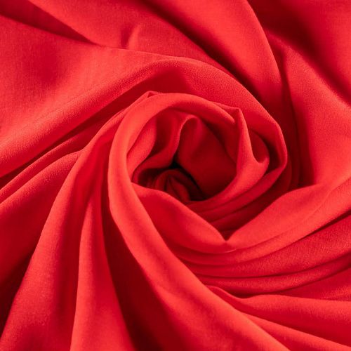 Штапель К33-272 маково-красный однотонный