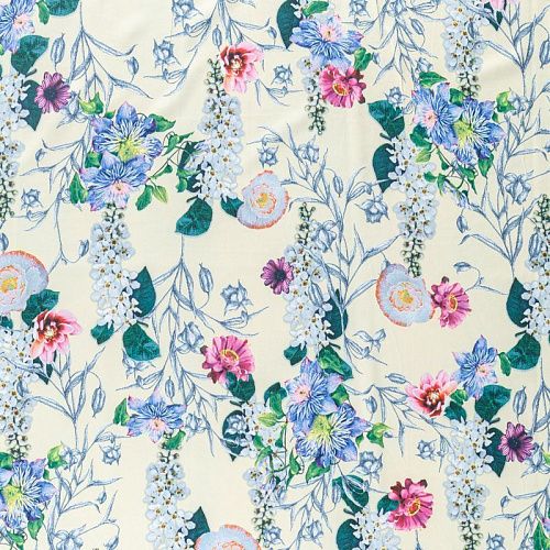 Вискоза "Лоренцо" 036-08224 желтый мелок принтованный