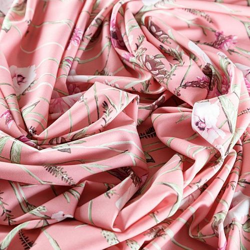 Вискоза "Лоренцо" 009-02463 розовый принтованный