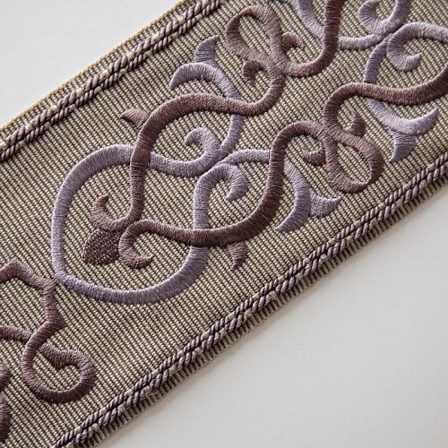 Бордюр жаккардовый 7 см 0000-357-104-017 темно-серый с лиловым