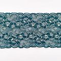 Кружево эластичное 130 мм Ф01-0084 морская волна с молочным узром