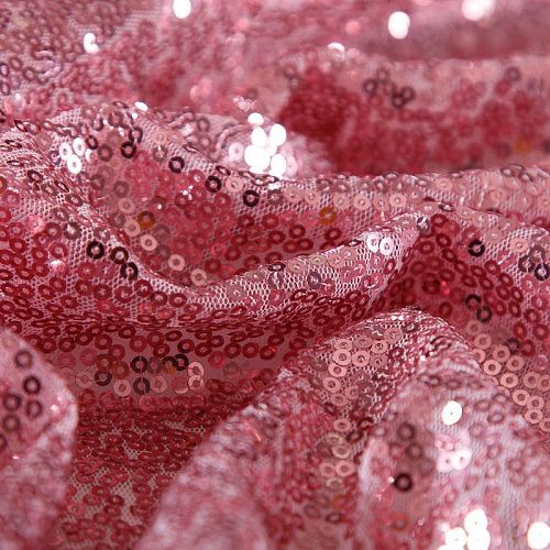 Пайетки на сетке 055-19016 розовый