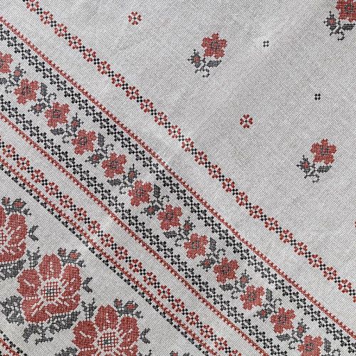 Рогожка К10-019 серый меланж принтованный