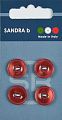 Пуговицы SANDRA 15 мм пластик 4 шт CARD061 бордовый