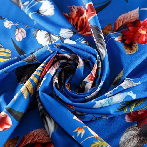 Вискоза "Лоренцо" 036-08331 сине-голубой принтованный