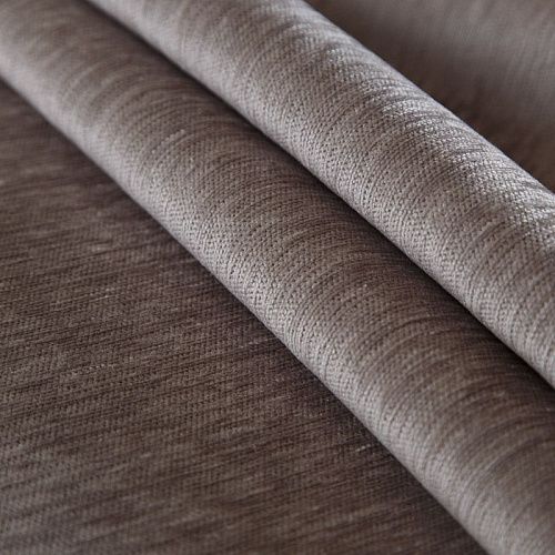 Ткань портьерная шенилл 22-02-14495 серо-бежевый однотонный