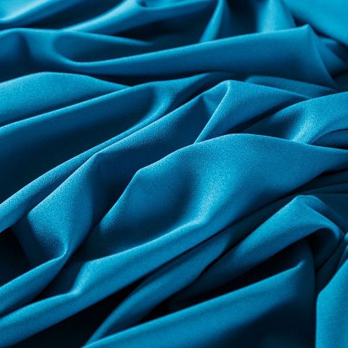 Крепдешин синтетический 029-07354 темно-бирюзовый однотонный