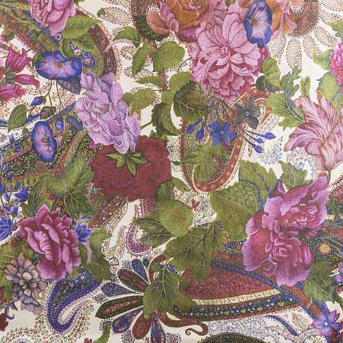 Шерсть плательная 066-02258 молочный принтованный