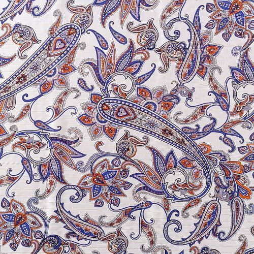 Вискоза с люрексом 009-00901 молочный принтованный