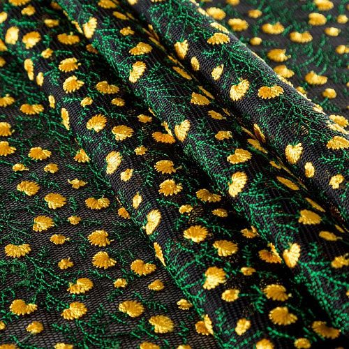 Неопрен-сетка 038-03718 черный с вышивкой