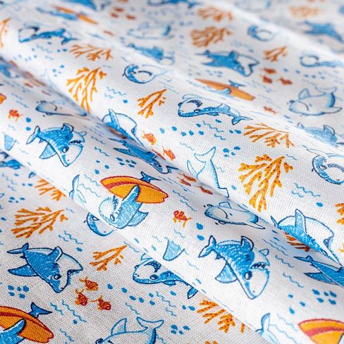 Ситец 007-00702 белый принтованный