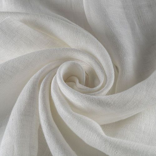 Тюль лен h-315 см Т391-01-121 белый однотонный