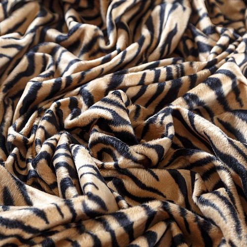 Мех искусственный 037-10014 бежевый принтованный